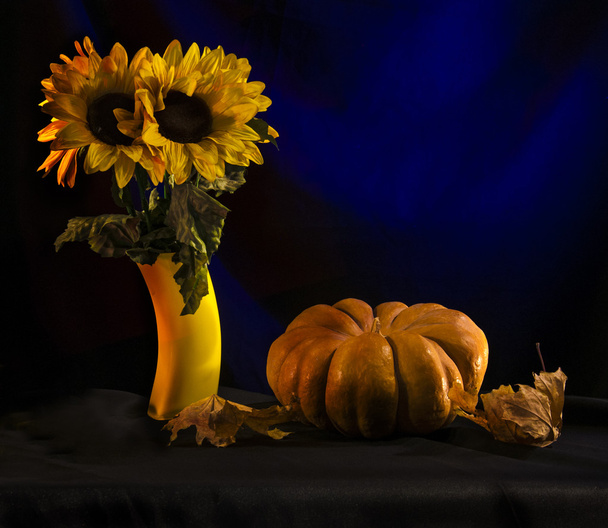 The pumpkins and sunflowers - Photo, Image