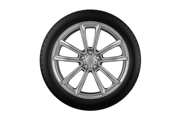 Car wheel. Isolated on white background - Photo, Image