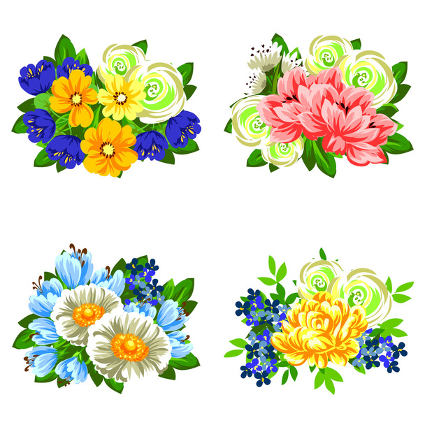 elegance beautiful flowers - Vettoriali, immagini