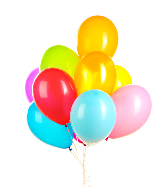 bunte Luftballons isoliert auf weiß - Foto, Bild