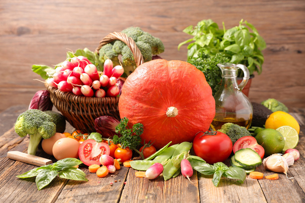 vegetable on wooden table - Photo, Image