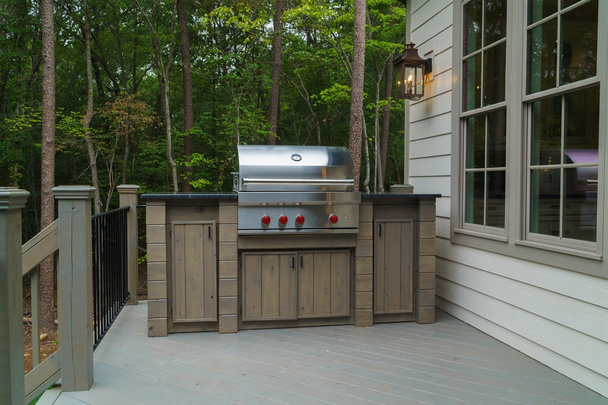 Gas grill on deck - Photo, Image