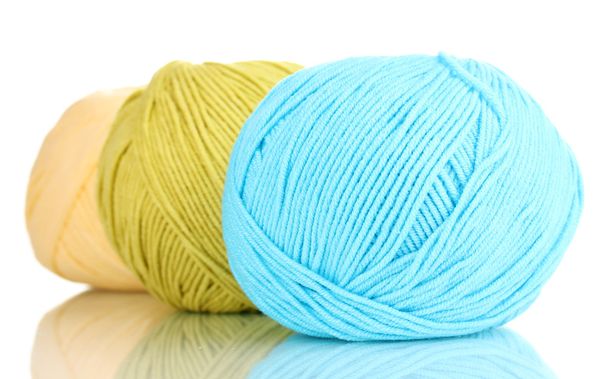 Knitting yarn isolated on white - Foto, Imagem