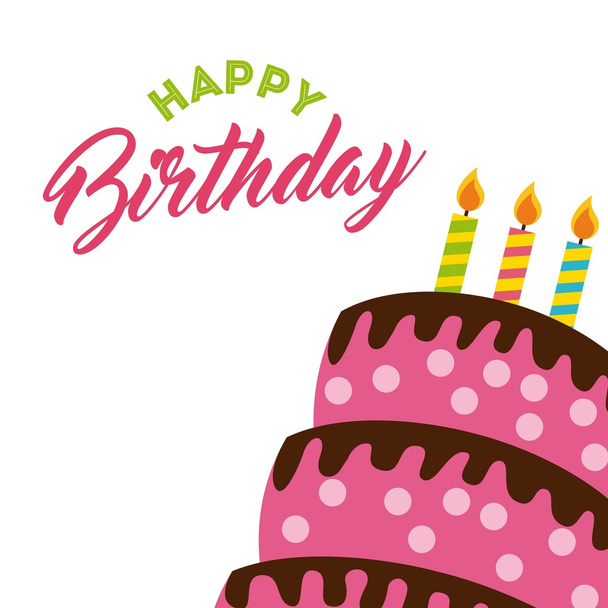 feliz cumpleaños pastel celebración
 - Vector, Imagen
