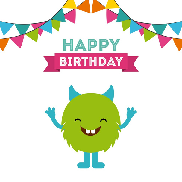 monster characters in birthday party - Vecteur, image