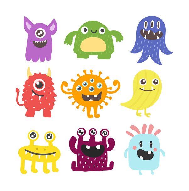 Cute monsters vector set. - Vector, Image