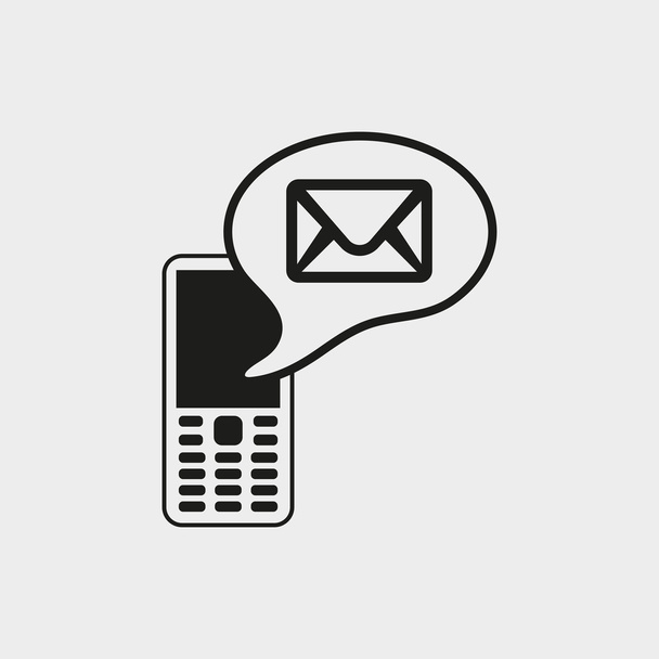 Icône de téléphone avec illustration vectorielle de message dessin plat
 - Vecteur, image