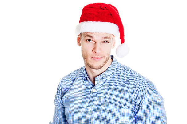 Man wearing christmas hat  - Foto, immagini