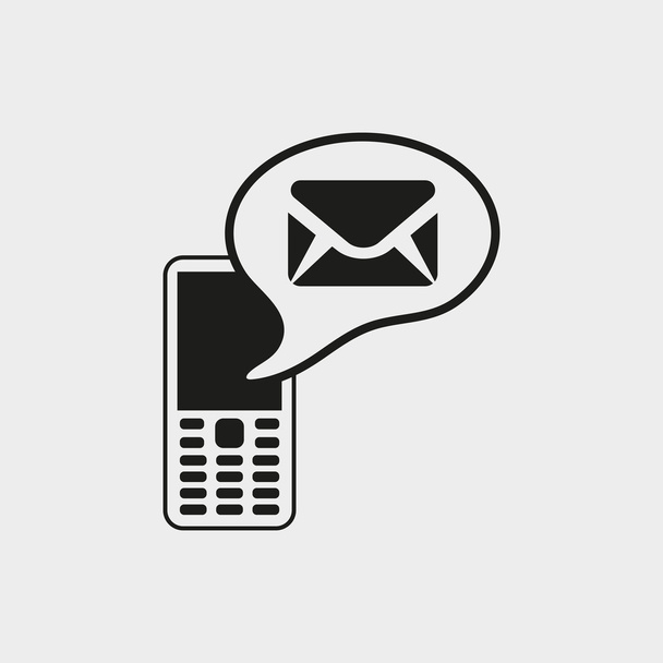 Icône de téléphone avec illustration vectorielle de message dessin plat
 - Vecteur, image