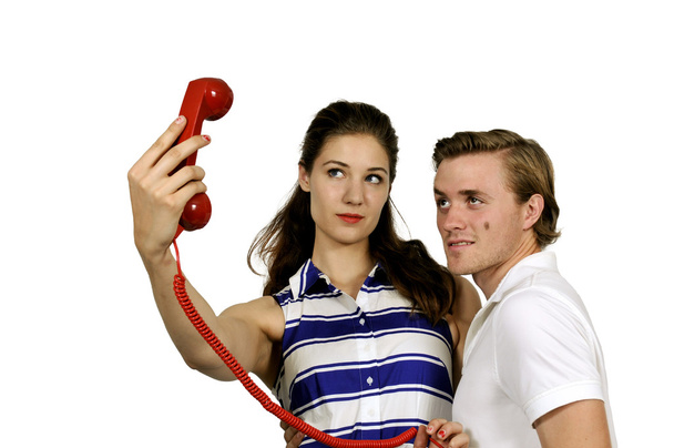 Mujer y hombre tomando una selfie
 - Foto, imagen