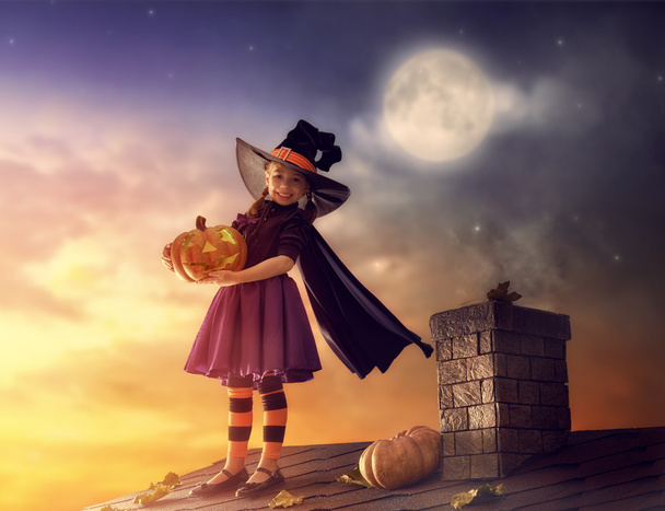 little witch outdoors - Фото, изображение