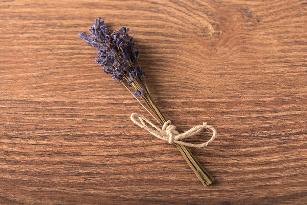 Bouquet of lavender flower on wooden background - Zdjęcie, obraz