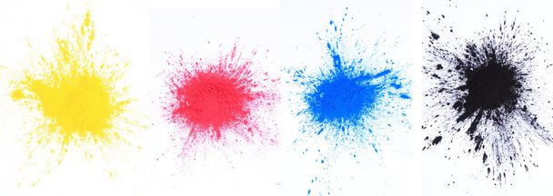 Порошок ксика тонера (синій, пурпуровий, жовтий, чорний
) - Фото, зображення