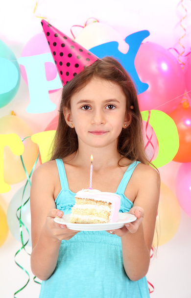 Little beautiful girl celebrate her birthday - Fotoğraf, Görsel