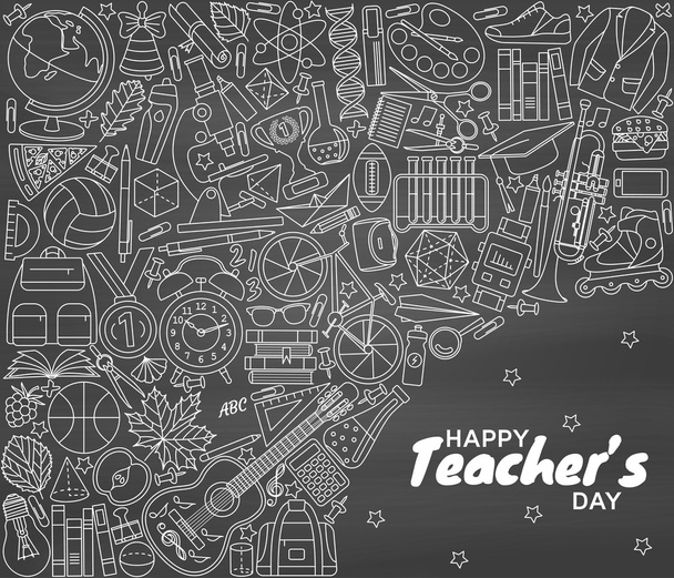 Happy Teachers Day background. Greeting card. Vector illustration. - Vector, Image