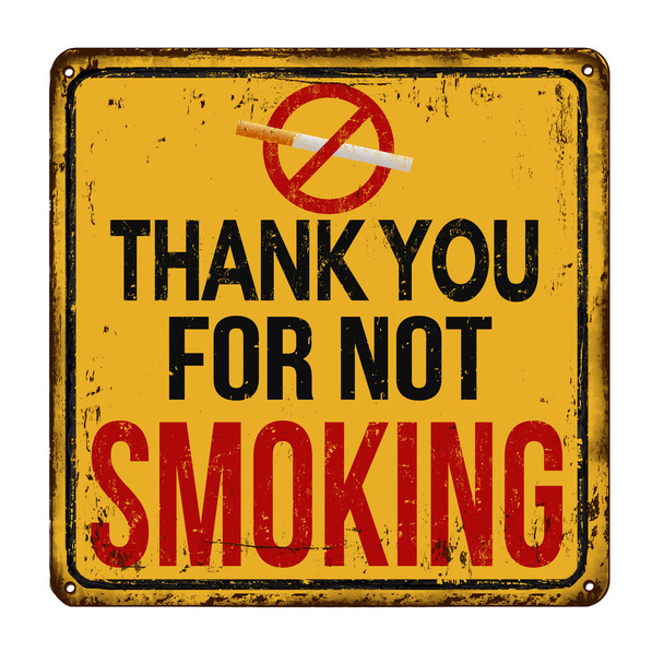 Thank you for not smoking vintage metal sign - Vector, Image