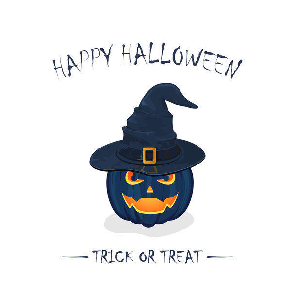 Halloween pumpkin in witch hat - Vektor, kép