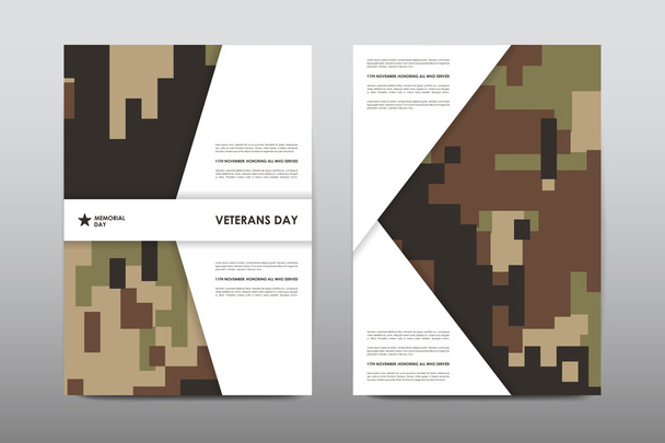 Broschüren, Plakate zum Veteranentag - Vektor, Bild