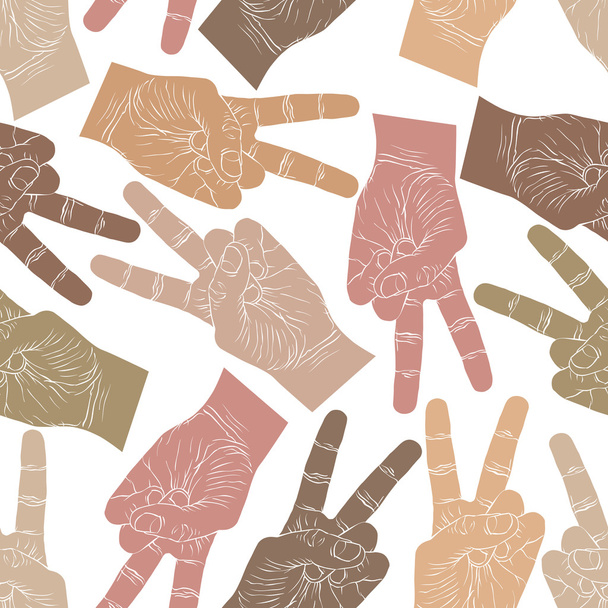 Hands signs seamless pattern  - Vector, afbeelding