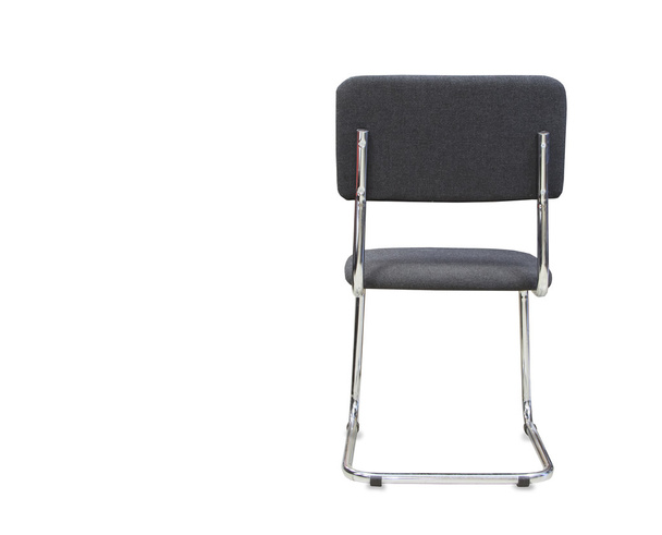 Hátulnézet a modern irodai szék szürke ruhát. Elszigetelt - Fotó, kép