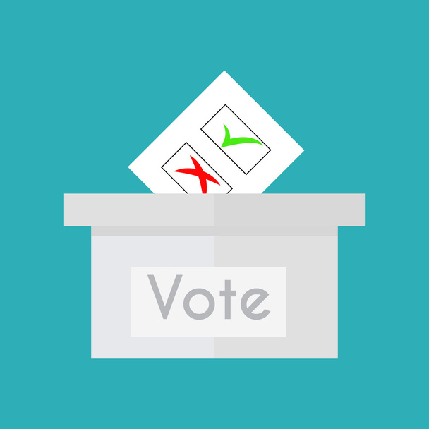 投票箱や投票ボックス。フラット スタイル - ベクター画像
