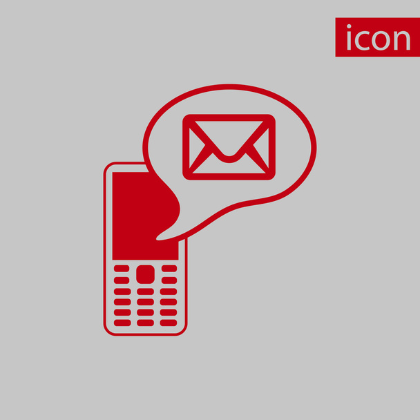 Ikona telefonu s zpráva vektorové ilustrace plochý design - Vektor, obrázek