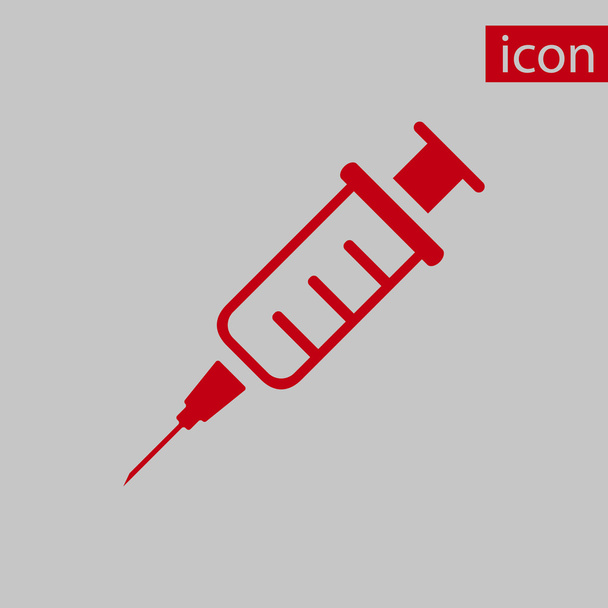 Jeringa de inyección plana icono vector para aplicaciones médicas y sitios web
 - Vector, imagen