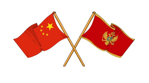China and Montenegro alliance and friendship - Photo, Image