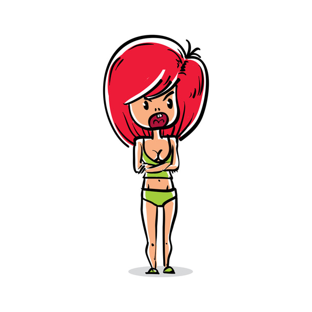 Sexy red-head girl  - Vetor, Imagem