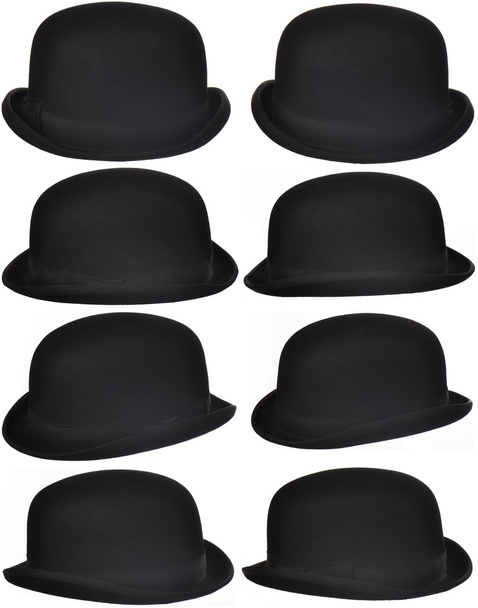 izole siyah şapka koleksiyonu - Fotoğraf, Görsel