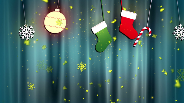 Kerst doek ornamenten 4 loop bare achtergrond - Video