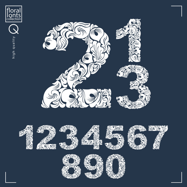 Set of ornate numbers  - Vector, imagen