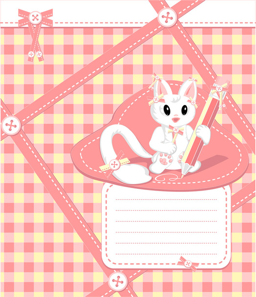 Copybook with cat - Vector, Image