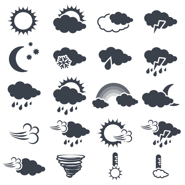 набор погодных символов
 - Вектор,изображение