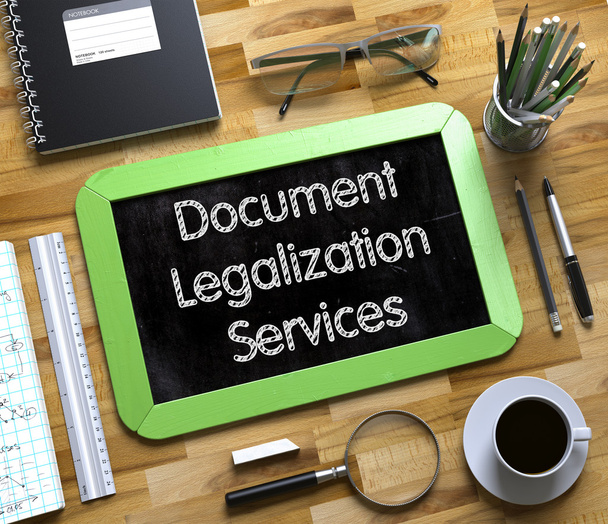 Document Legalization Services - Texte sur petit tableau. 3D
. - Photo, image