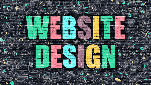 Web Design em Multicolor. Design de doodle
. - Foto, Imagem