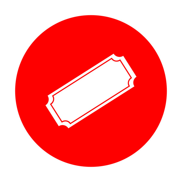 Ticketschild-Illustration. weißes Symbol auf rotem Kreis. - Vektor, Bild