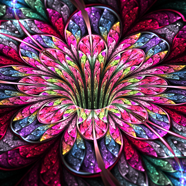 Барвиста і яскрава квітка, сучасний фрактальний дизайн мистецтва
 - Фото, зображення