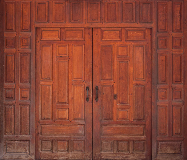 Old wood brown door - Fotoğraf, Görsel