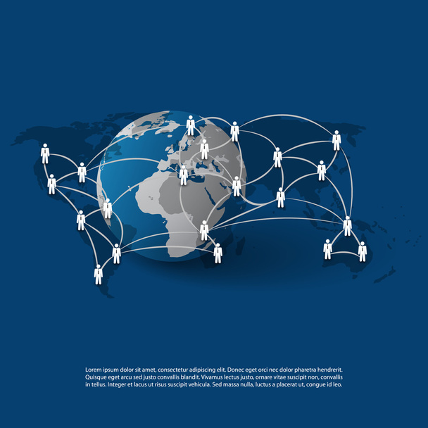 Redes - Conexiones comerciales - Diseño de Conceptos de Redes Sociales - Vector, imagen