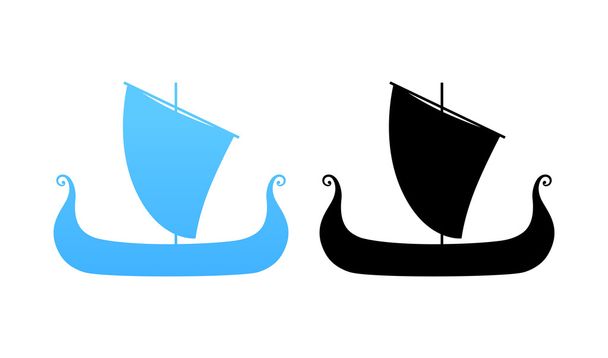 Boat of Vikings - Vektori, kuva