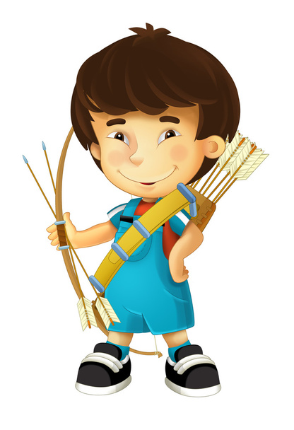 boy - with bow and arrows - archer - Foto, Imagen