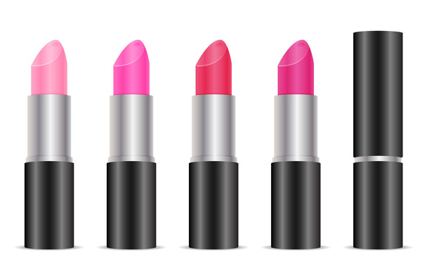 set of color make-up lipsticks - Вектор,изображение