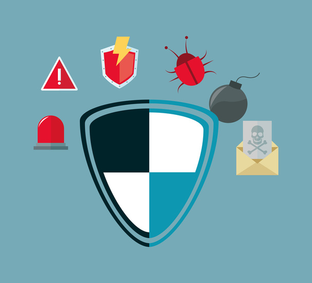 imagen iconos del sistema de seguridad virtual
 - Vector, Imagen