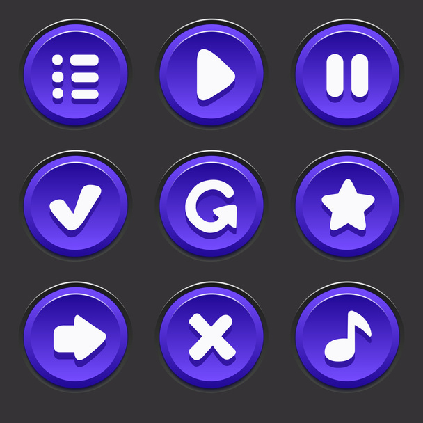 Collection of vector buttons for mobile games - Vector, Imagen