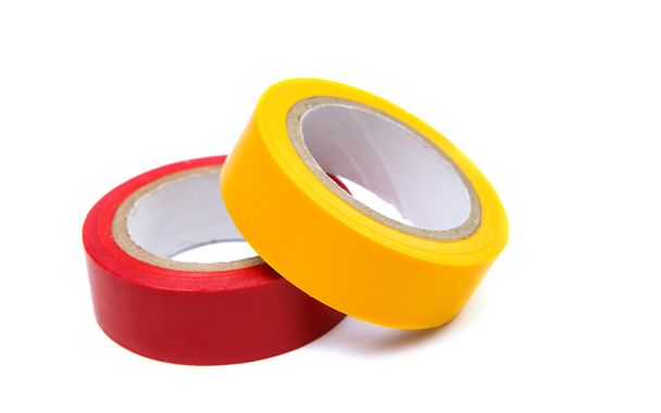 gekleurde isolerend tape geïsoleerd - Foto, afbeelding