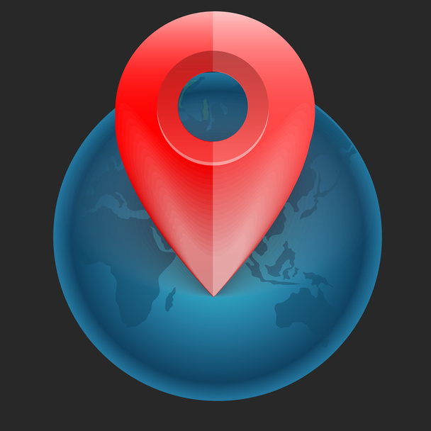 icon for use on websites with a map and label with coordinates - Vector, imagen