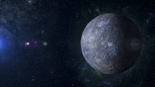 Sistema solare pianeta Mercurio su sfondo nebuloso rendering 3d
. - Foto, immagini
