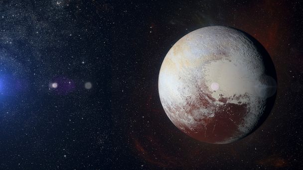 Сонячна система планети Плутон на фоні туманність. - Фото, зображення
