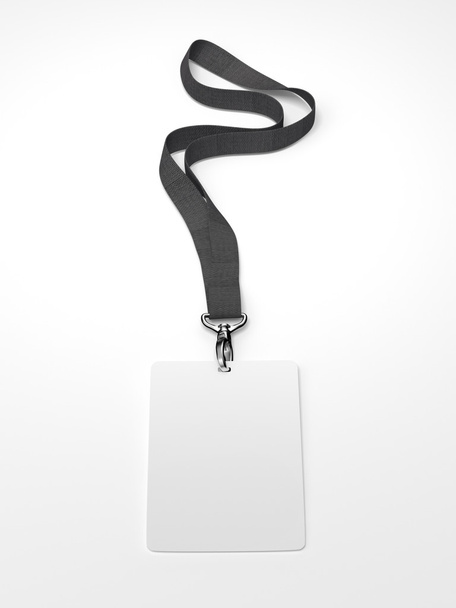 Blank badge with neckband. 3d rendering - Фото, зображення